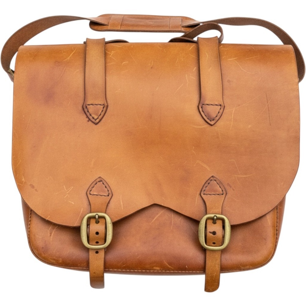 Leather Messenger Bag Vintage Unisex Tan Distressed Satchel Briefcase